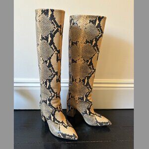 Paris Texas Anja snake-effect leather knee boots 38.5